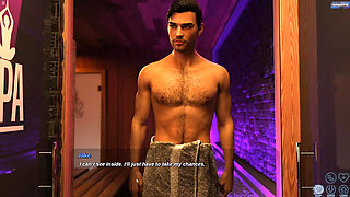 Horny 18 Plus Girls Having Threesome Fun in Sauna with Jake