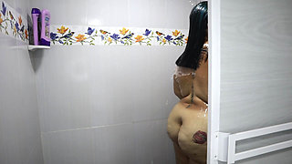 Girl Bathing and Touching Herself Very Hot Latina