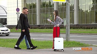 Gorgeous Tourist Baby Doll Gets Covered In Cum After Stranger DP Sex GP3103