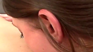 Small titted teen in lesbian action
