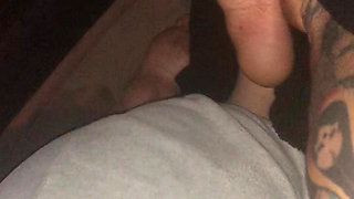 Redhead stepdaughter, deep throat's daddy's cock and swallows his load