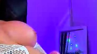 Big Tits Tranny Jerking her Big Hard Cock