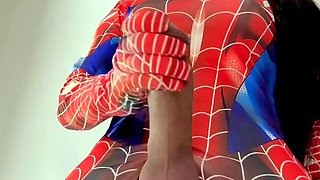 Innocent Looking Shemale Jerks Her Big Cock