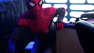 Fetish babe eating hot cum after hard deep throat blowjob