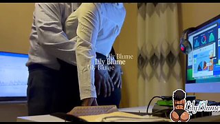 Big Ass Ebony Fucks Boss Doggystyle - Anal Creampie & Moaning