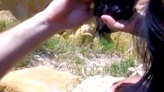 Two amazing MILFs gets fucked by one dick on bach