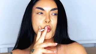 Beautiful Brunette Smoking Fetish Tease - Softcore Seduction