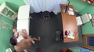 Repair Guy Eats Nurse Pussy Then Cums On Blonde Nurse Ass