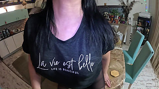 Smoking, Masturbation & Triple Facial on My Pantyhose & Shirt - Hardcore Fetish Play