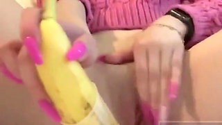 Teen Latina Rebe Solo Banana Masturbation