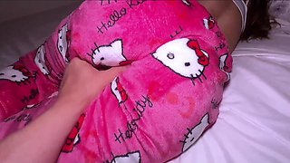 POV double cum fuck with my hot tanned Latina stepdaughter in cute pajamas