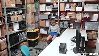 Kink Blonde shoplifter Aften Opal got fucked by a guard in his room