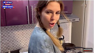The Flatmate-girl Doesnt Mind Periodic Fucking In The Kitchen And Get Cum In Her Mouth And Pigtails - Michael Frost Pro