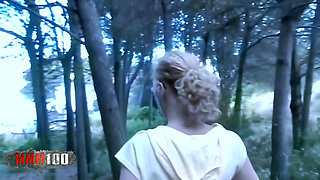 Starla-candy Beautiful French Blonde Starla Candy Pees in the Woods Then Sucks Terry's Cock