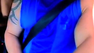 No Shame! Natzinha Flashing Her Tits in Traffic and Rubbing Herself.