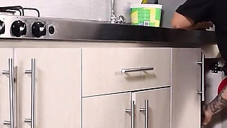 Hotwife Latina Receives Intense Fucking in the Kitchen