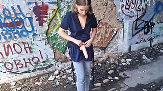 Anastasia Mistress Outdoor dangerous pegging in public doggy style best slave strapon in abandoned swimming pool dolphin Russia