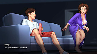 My stepmom started masturbating next to me to lose me after we made love - Summertime Saga