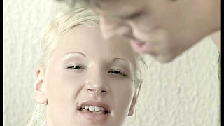 This Horny Blonde Destroys His Cock