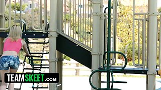 Teamskeet - petite blonde gets her Tight Pussy nailed hard after losing catch me game