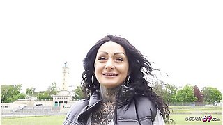 First Anal Sex For Big Tits Tattoo Model Mia Roux At Pickup Casting