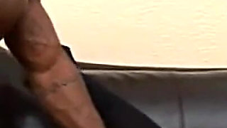 Black Slut with Colored Hair Sucks a Real Big Black Cock