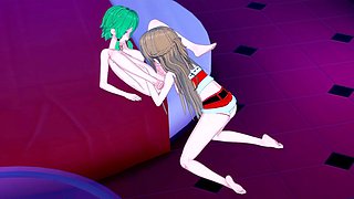 Animation, lesbian scissoring, game hentai