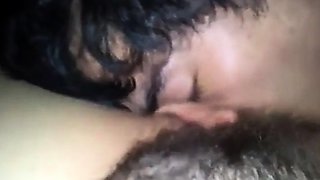Licking Her Hairy Snatch - Amateur Pussy Eating