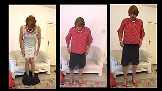 Julian069 polkadot skirt, red top, red heels