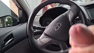 Teen Latina Gives Risky Handjob in Car - Petite Redhead Amateur