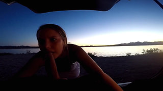 Beach Day Wife Sucks Cock Twice