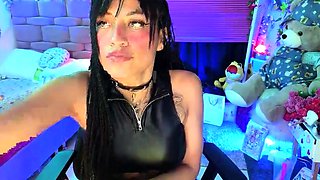 Stacked brunette goes solo toys and masturbation