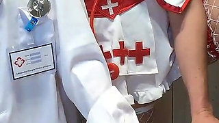 FFM Threesome - Doctor and Nurse Make Sick Patient Cum