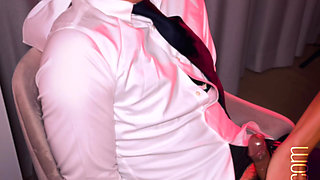 Japanese Salaryman Got Teased And Edged By His Senpai