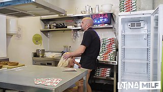 Horny Stepmom Visits The Family Pizza Shop