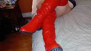 Nurse Vicki in Red Thigh High Boots Photos Turned to Video