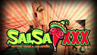 Nipple Pierced Nymph Dasha Dark Gets Her Pussy Stretched by Two in Casting for SalsaXXX
