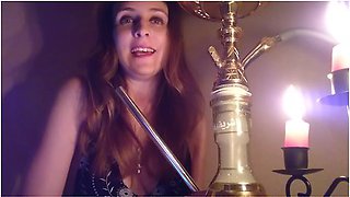 Blowjob in a steamy hookah lounge