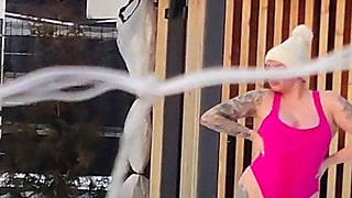 Swingers. Two Married Couples Play in the Snow Naked in Public. the Women Pee in the Snow and the Men Lick It off.