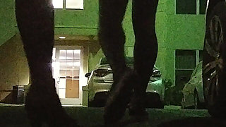 Thick BBW Wife in Lingerie in Public Hotel Parking Lot! Badblondiemonroe