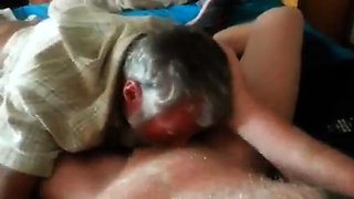 Mature Gay Daddy Gives Blowjob