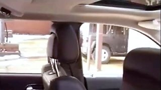 Cleo masturbating with the car wash vacuum