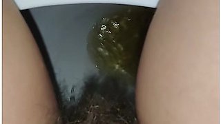 Close-up toilet session captures every splash of my golden stream