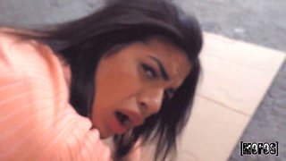 Public hookup with a stunning busty Latina babe Sheila Ortega under the bridge