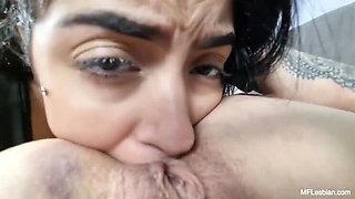 Sweet Latina Teen Gets Her Ass Licked by Lesbian Couple