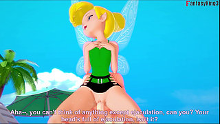 Tinkerbell Deepthroat on the Beach