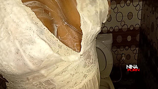 Ebony Girl Twerking in Her Bathroom and Neighbour Sneak in to Fuck Booty