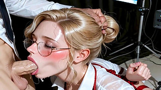 Hot Blonde Cheats on Her Husband by Swallowing the Cum of 5 Big Dicks in Secret Gangbang at a Swingers' Club