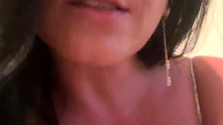 Soft Blue Dress, No Bra - Natural Tease in the Light