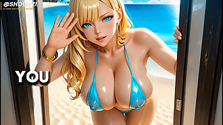Sola the Hot Beach Blonde Slut Harem Girl Towel Cowgirl Carry Fuck Doggy Cum on Tits 4k